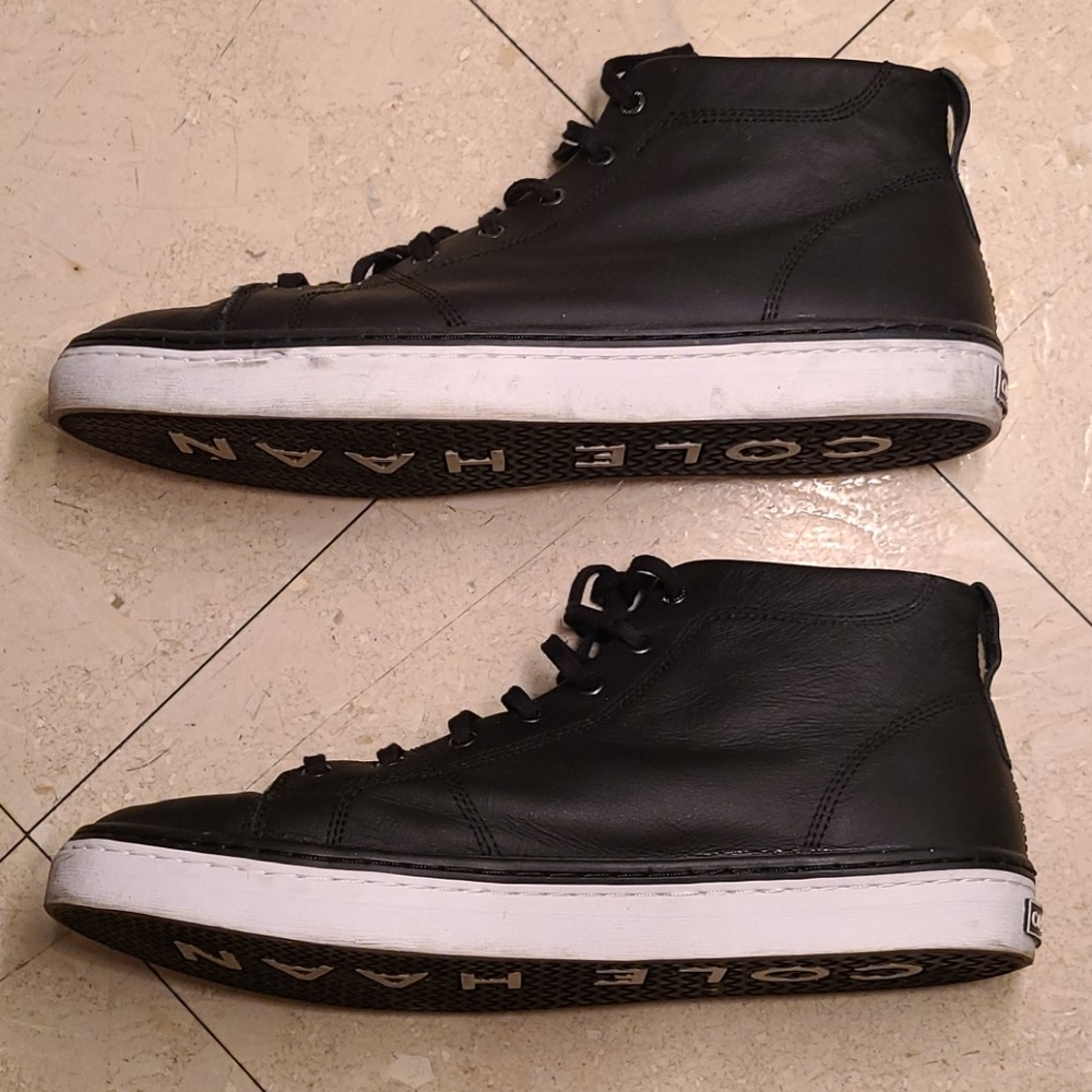 Cole Haan all leather hightop sneakers. Size 10